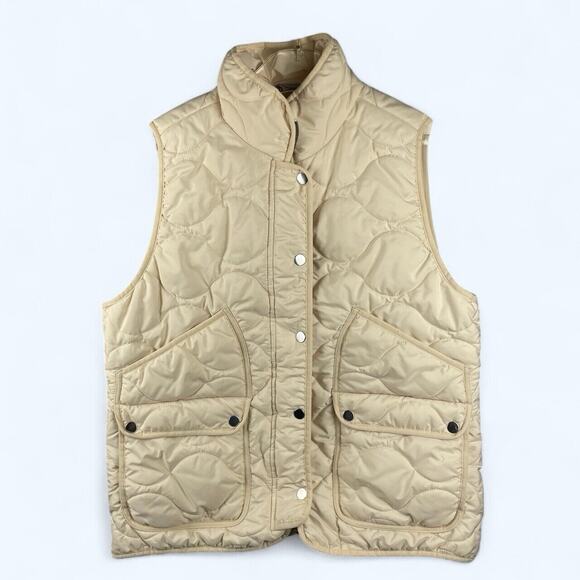 J. Crew Quilted Vest with PrimaLoft Beige Women's Size L - Picture 1 of 9